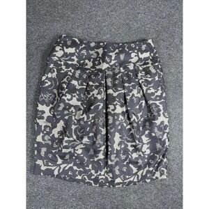 Banana Republic Skirt Womens 4 Black White Floral Lace Silk Blend Lined Elegant